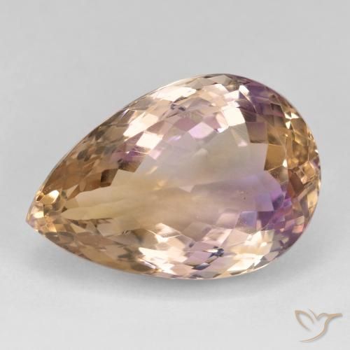 20.76ct طبيعي ثنائية اللون أميترين, شكل الكمثرى, VVS-VS