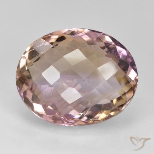 19.95ct طبيعي ثنائية اللون أميترين, بيضوي, VVS-VS