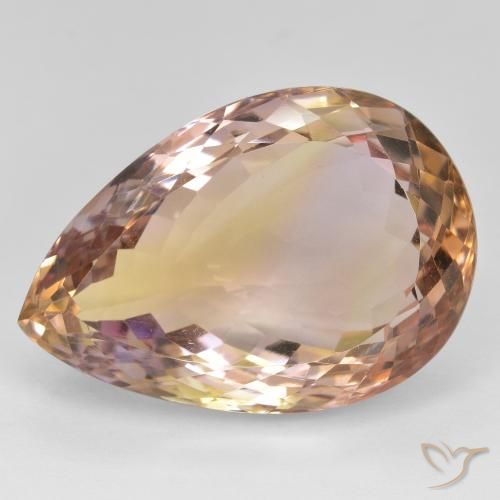 28.98ct طبيعي ثنائية اللون أميترين, شكل الكمثرى, VVS-VS