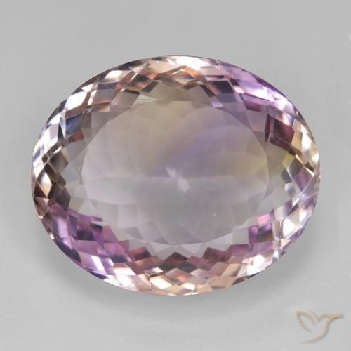 25.74ct طبيعي ثنائية اللون أميترين, بيضوي, VVS-VS