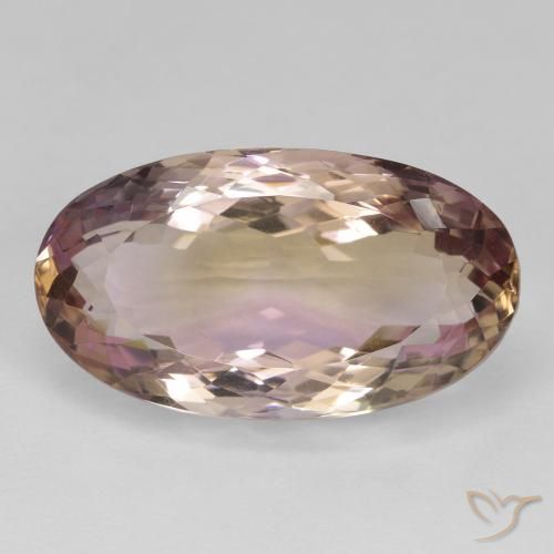19.81ct طبيعي ثنائية اللون أميترين, بيضوي, VVS-VS