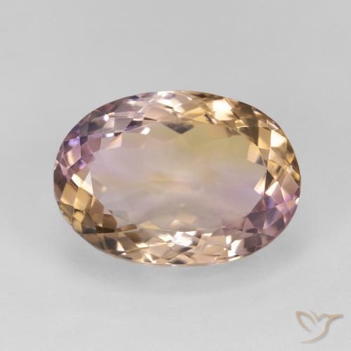 16.73ct طبيعي ثنائية اللون أميترين, بيضوي, قليلا جدا
