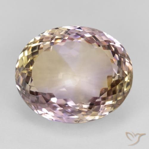 23.65ct طبيعي ثنائية اللون أميترين, بيضوي, VVS-VS