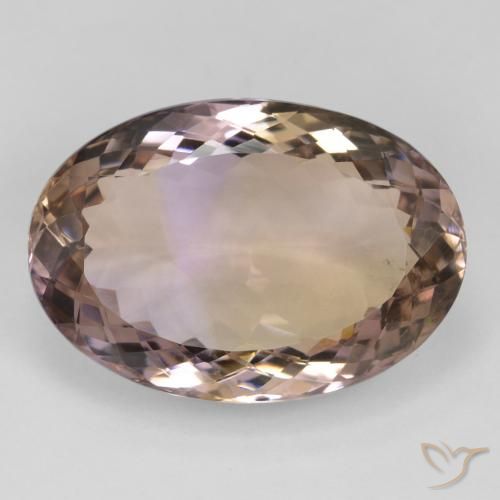 24.83ct طبيعي ثنائية اللون أميترين, بيضوي, قليلا جدا