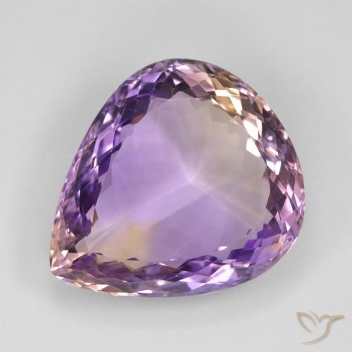 23.59ct طبيعي ثنائية اللون أميترين, شكل الكمثرى, قليلا جدا