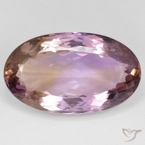24.66ct طبيعي ثنائية اللون أميترين, بيضوي, قليلا جدا