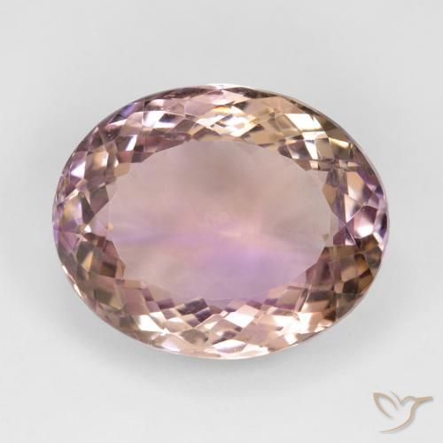 19.11ct طبيعي ثنائية اللون أميترين, بيضوي, قليلا جدا