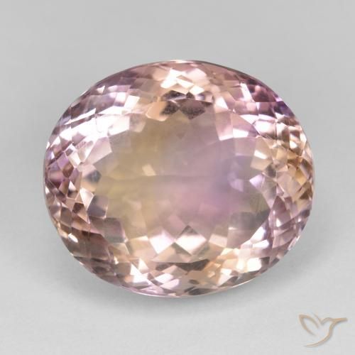 18.70ct طبيعي ثنائية اللون أميترين, بيضوي, قليلا جدا
