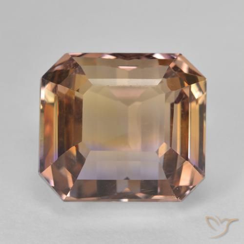 10.38ct طبيعي ثنائية اللون أميترين, قص الزمرد, VVS-VS