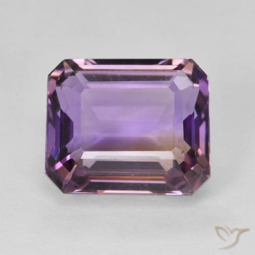 8.50ct طبيعي ثنائية اللون أميترين, قص الزمرد, VVS-VS