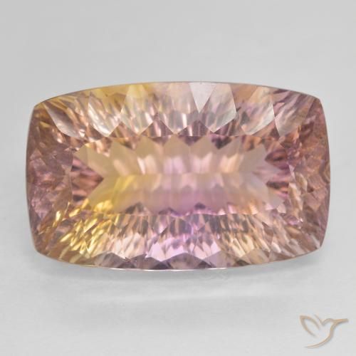 19.18ct طبيعي ثنائية اللون أميترين, وسادة, VVS