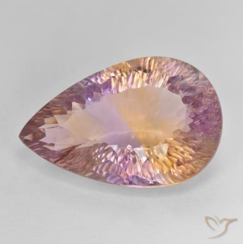 16.13ct طبيعي ثنائية اللون أميترين, شكل الكمثرى, VVS