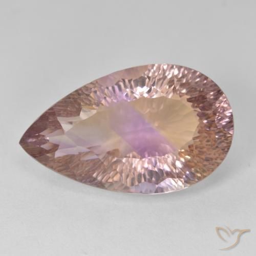 12.63ct طبيعي ثنائية اللون أميترين, شكل الكمثرى, VVS