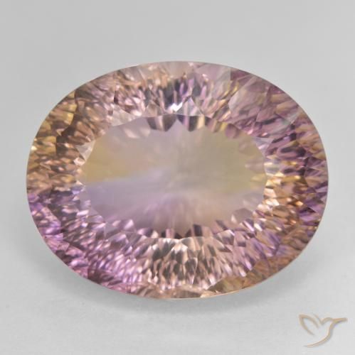 21.22ct طبيعي ثنائية اللون أميترين, بيضوي, VVS