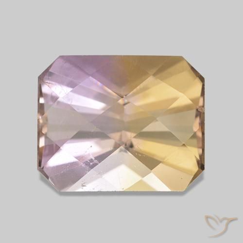 3.38ct ثنائية اللون أميترين, قص الزمرد, قليلا جدا