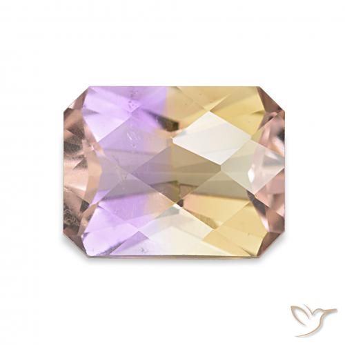 2.06ct ثنائية اللون أميترين, قص الزمرد, قليلا جدا