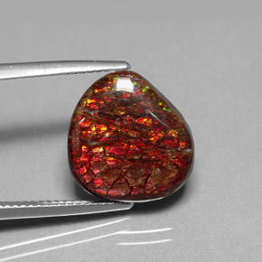 أموليت متعدد الألوان طبيعي، شكل خيالي، 8.47 قيراط، غير شفاف