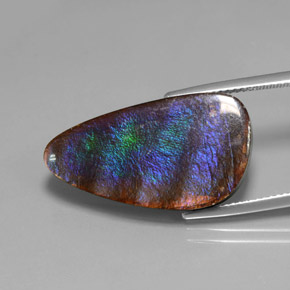 أموليت متعدد الألوان طبيعي، شكل خيالي، 15.59 قيراط، غير شفاف