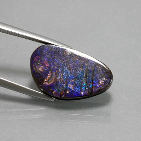 أموليت متعدد الألوان طبيعي، شكل خيالي، 7.74 قيراط، غير شفاف