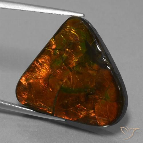 22.44ct طبيعي متعدد الألوان أموليت, مثلثى, غير شفاف