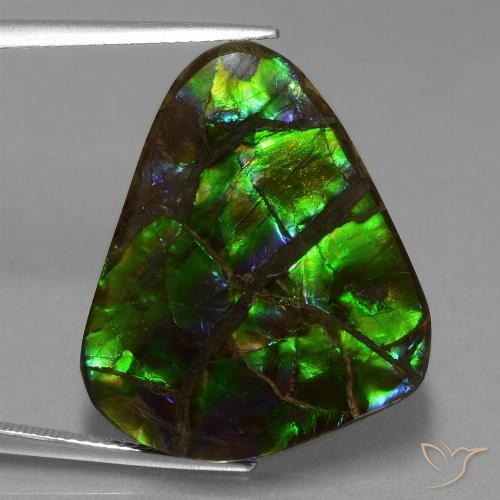 21.05ct طبيعي متعدد الألوان أموليت, مثلثى, غير شفاف