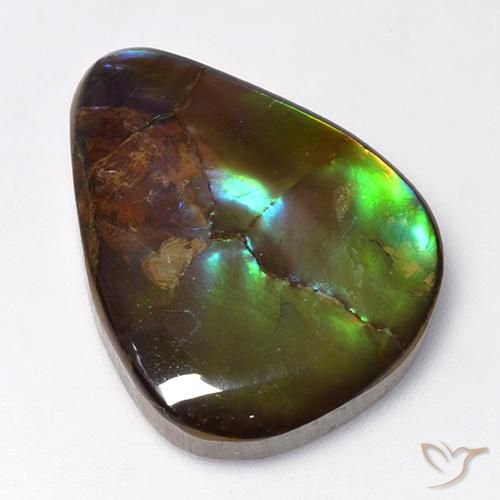 16.73ct طبيعي متعدد الألوان أموليت, شكل الكمثرى, غير شفاف