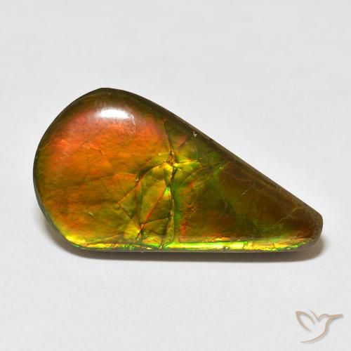 16.88ct طبيعي متعدد الألوان أموليت, شكل الكمثرى, غير شفاف
