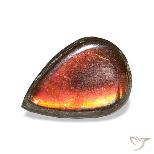 1.23ct متعدد الألوان أموليت, شكل الكمثرى, غير شفاف