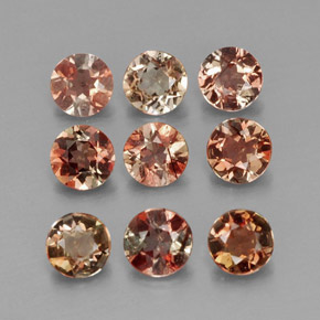 أحجار اندلوسيت متعدد الألوان طبيعية، قصة دائرى، قليلا جدا، وزنها 1.43 قيراط