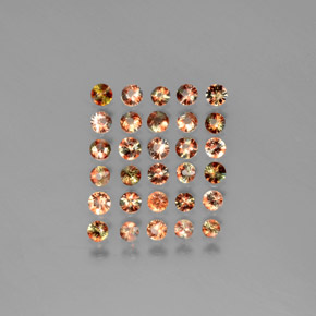 أحجار اندلوسيت متعدد الألوان طبيعية، قصة دائرى، قليلا جدا، وزنها  قيراط