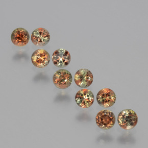 أندلوسيت طبيعي بلون متعدد الألوان، وزن ‎‎ قيراط، شكل دائري، مقاس ‎3.12‎ مم