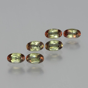 أحجار اندلوسيت متعدد الألوان طبيعية، قصة بيضاوى، قليلا جدا، وزنها 1.60 قيراط