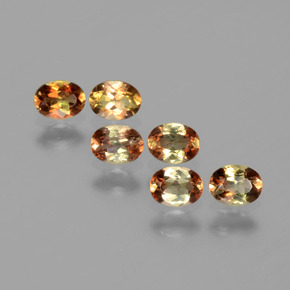 أحجار اندلوسيت متعدد الألوان طبيعية، قصة بيضاوى، قليلا جدا، وزنها  قيراط