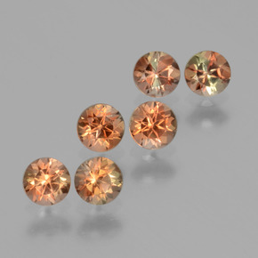 أحجار اندلوسيت متعدد الألوان طبيعية، قصة دائرى، قليلا جدا، وزنها 1.17 قيراط