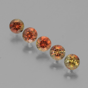 أحجار اندلوسيت متعدد الألوان طبيعية، قصة دائرى، قليلا جدا، وزنها 1.47 قيراط