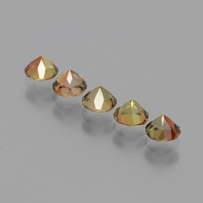 أحجار اندلوسيت متعدد الألوان طبيعية، قصة دائرى، قليلا جدا، وزنها 1.47 قيراط