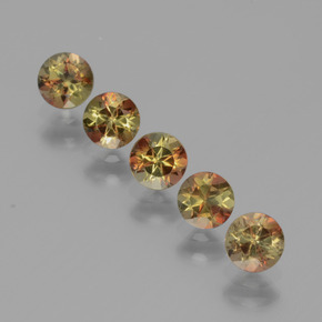 أحجار اندلوسيت متعدد الألوان طبيعية، قصة دائرى، قليلا جدا، وزنها 1.58 قيراط