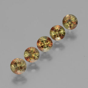 أحجار اندلوسيت متعدد الألوان طبيعية، قصة دائرى، قليلا جدا، وزنها 1.58 قيراط