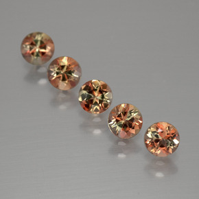 أحجار اندلوسيت برتقالى بنى طبيعية، قصة دائرى، قليلا جدا، وزنها  قيراط