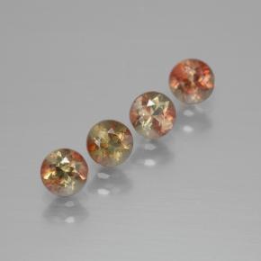 أحجار اندلوسيت متعدد الألوان طبيعية، قصة دائرى، قليلا جدا، وزنها 1.31 قيراط