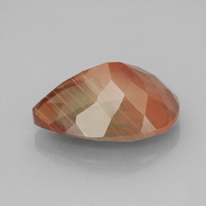 لابرادوريت أنديسين أحمر أخضر طبيعي، شكل الكمثرى، 5.31 قيراط، VVS