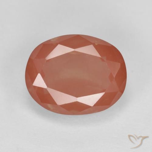 2.94ct طبيعي أحمر متوسط لابرادوريت أنديسين, بيضوي, نصف شفاف