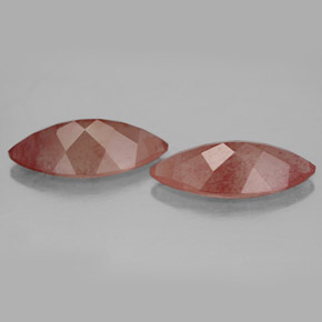 أنديسين لابرادوريت طبيعي بلون أحمر عسلي، وزن ‎‎ قيراط، شكل شفاف، مقاس ‎14x7.1‎ مم