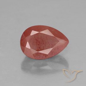 2.02ct طبيعي أحمر دموى لابرادوريت أنديسين, شكل الكمثرى, شفاف / نصف شفاف
