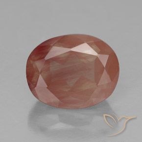 2.94ct طبيعي برتقالى محمر باهت لابرادوريت أنديسين, بيضوي, شفاف