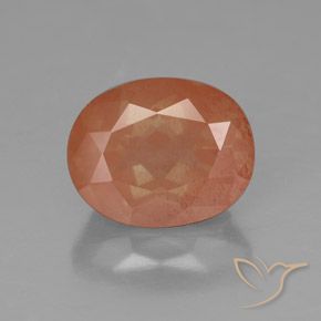 3.08ct طبيعي برتقالى متوسط لابرادوريت أنديسين, بيضوي, شفاف / نصف شفاف