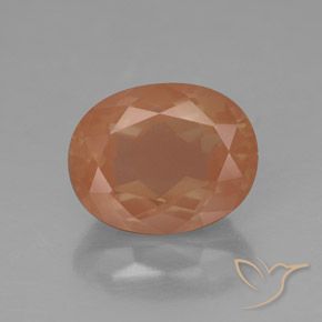 2.99ct طبيعي برتقالى محمر فاتح لابرادوريت أنديسين, بيضوي, شفاف