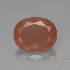 3.31ct طبيعي برتقالى الجريب فروت لابرادوريت أنديسين, بيضوي, نصف شفاف