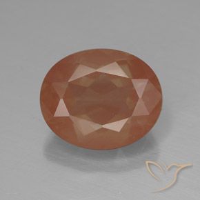 3.78ct طبيعي برتقالى متوسط لابرادوريت أنديسين, بيضوي, شفاف / نصف شفاف