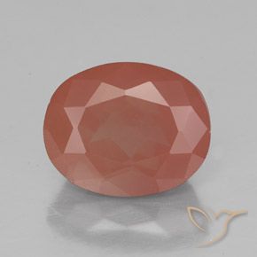 3.00ct طبيعي برتقالى محمر باهت لابرادوريت أنديسين, بيضوي, شفاف / نصف شفاف